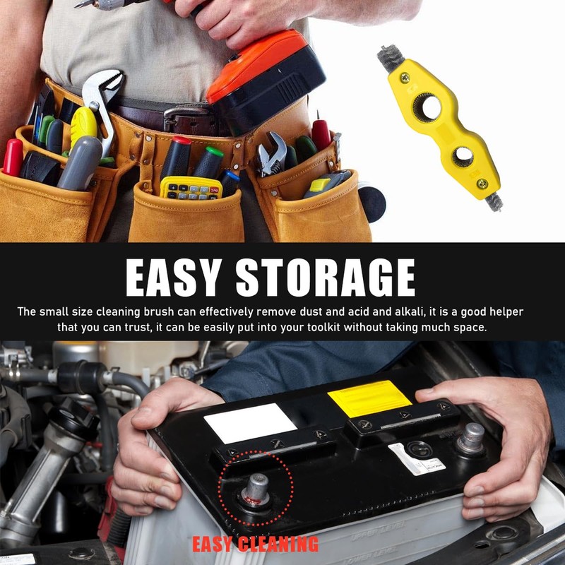 Gasedin Car Battery Terminal Cleaners, 4-in-1 Anti-Corrosion Battery Cleaning Brush