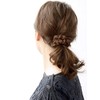 VINGTAINE HS-108-BR- Basic Color, Suede-Style, Scrunchie, Simple, Daily Office, Autumn,