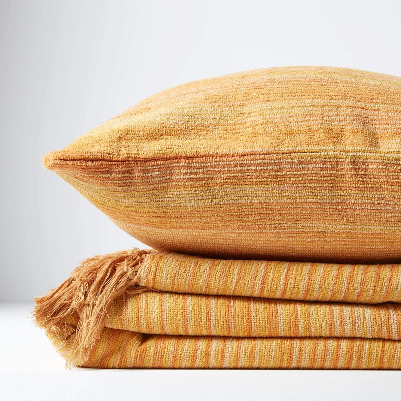 Homescapes Cotton Chenille Tie and Dye Cushion Cover Rust 45