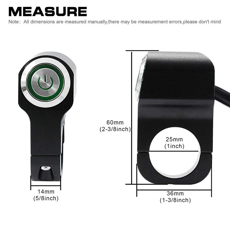 Motorcycle CNC Handlebar Kill Headlight Switch with Aluminium Alloy Push