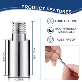 Hotop 40 Pcs Album-scrapbook Extension Posts Screws Album Accessories Tool Extension Replacements for Post-bound Refillable Book Binding Supplies Compatible with Photo Albums (2 Mm/ 0.47 Inch)