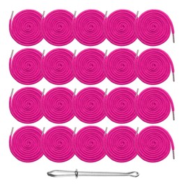 uxcell 20pcs Drawstring Cords 51" Replacement Drawstring Hoodie String Sewing Tool with Easy Threader for Hoodie Sweatpants Jackets Pants Hats Coats Bags, Rose Red