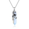 AWARDSEN Gemstone Necklace, Flower Crystal Necklace, Wrapped Point Pendant Necklaces,