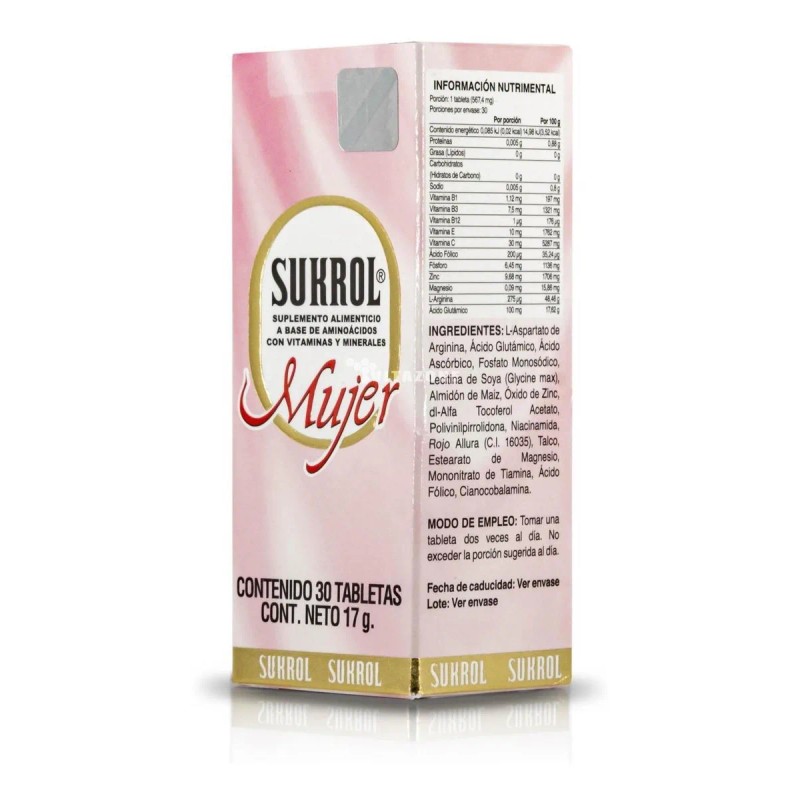 Sukrol Mujer Caja Tabletas Vitaminas Minerales Sabor