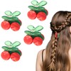 4 Pcs Cherry Claw Clips – Non-Slip Cute Fruit Hair