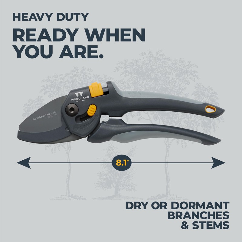 Woodland Tools Co. Heavy Duty Anvil Pruning Shears – 5/8"
