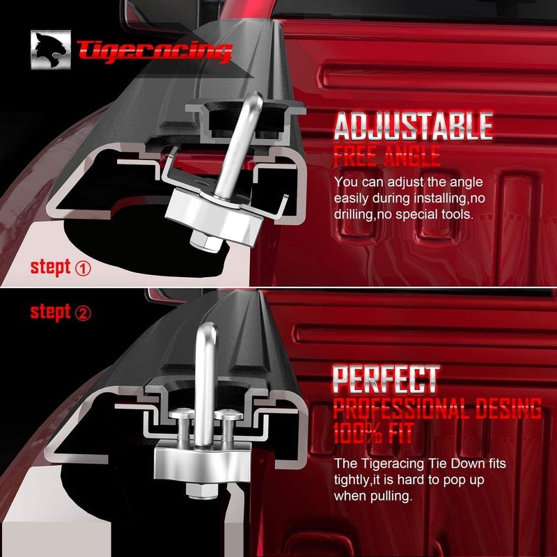 Tigeracing Tie Down Anchors Retractable Truck Bed Top Side D