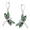 Liavy's Dragonfly Fashionable Earrings - Abalone Paua Shell - Leverback