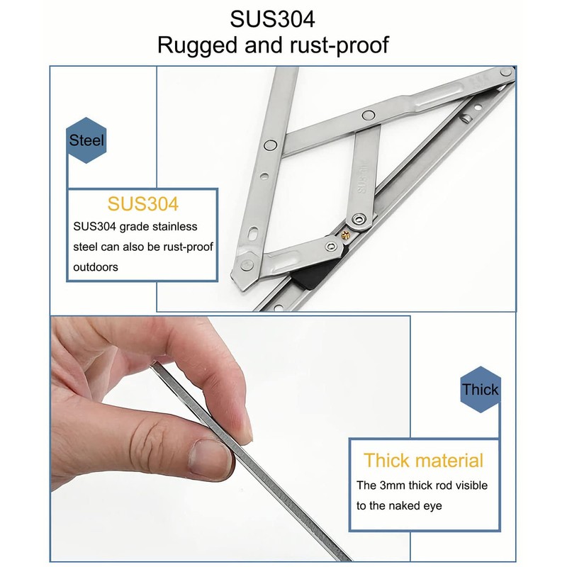 I-EASYDWW Window Hinges, Casement Winodw Hinges, Window Stays, Window Latch