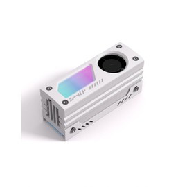 EZDIY-FAB Shield ARGB M.2 SSD Heatsink with Build-in 20mm PWM Fan, Premium Aluminum Design,5V 3-Pin ARGB Sync, High-Performance SSD Cooler for M.2 2280-White-1 Pack