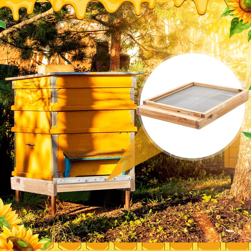 DoubleFill 3 Pcs 10 Frame Beehive Metal Screened Bottom Board