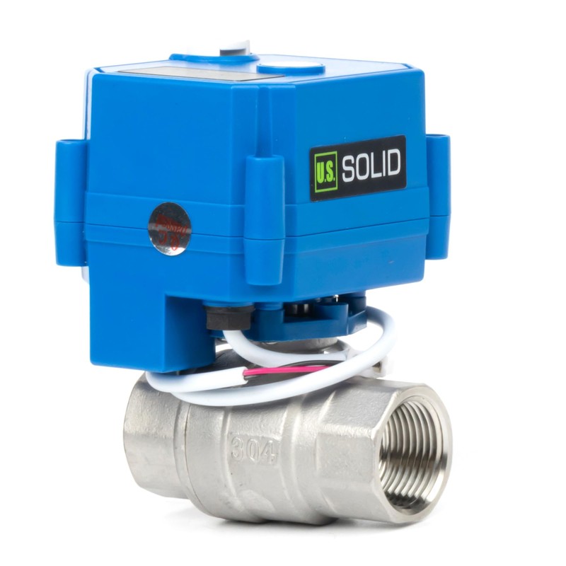 U.S. Solid Motorized Ball Valve with Manual Function - 3/4"