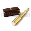 14" Handheld Nautical Three Fold Brass Telescope Maritime Wooden Box