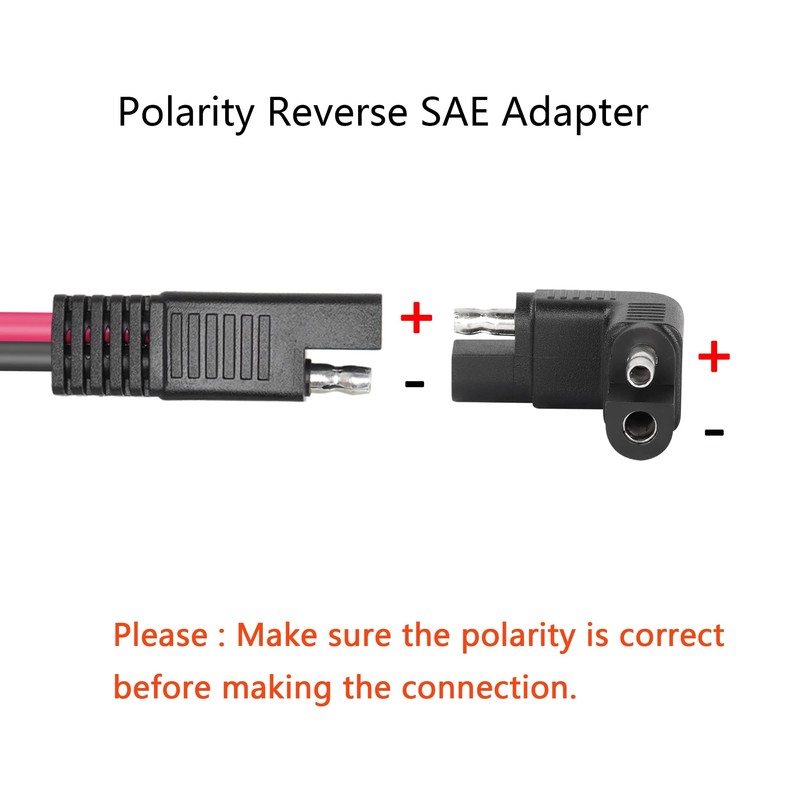 CERRXIAN Right Angle SAE Polarity Reverse Adapter, 90 Degree SAE