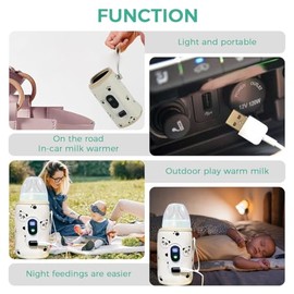 SNOWIE SOFT® Funda Calentadora de Biberones con Pantalla LCD, Manga Aislada con Temperatura Ajustable y Carga USB