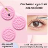 200 PCS Pink Flower Shape False Eyelashes Glue Holders Disposable