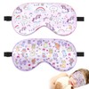 NganSuRong 2 Pack Sleep Mask for Kids Girls，Silk Eye Mask