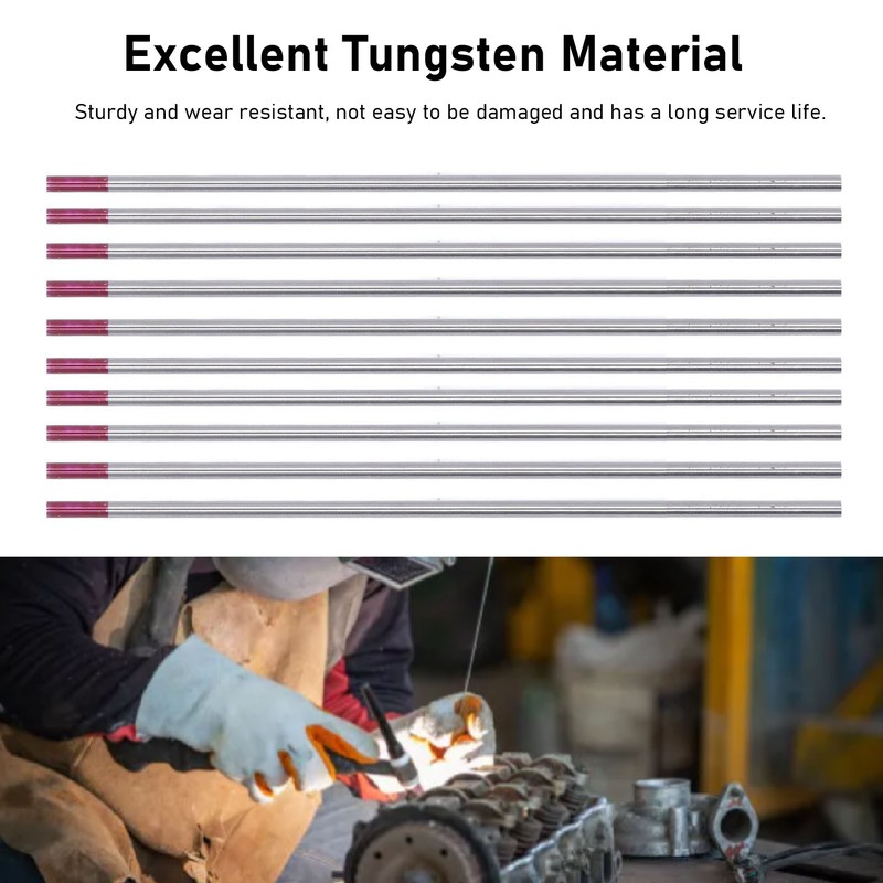10PCS Set TIG Welding Tungsten Electrodes 1/8x6in Arc Welding Tungsten