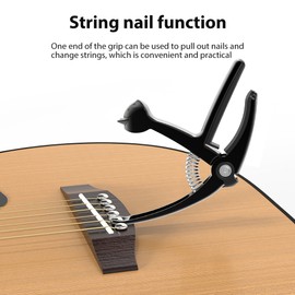 5-in-1 Guitar Capo Acoustic Guitar Capo String Cutter/Pick Holder/Pin Puller Transfer Clip Alloy Guitar Capo for Folk Classical Guitars Ukulele Bass String Instruments Accessories