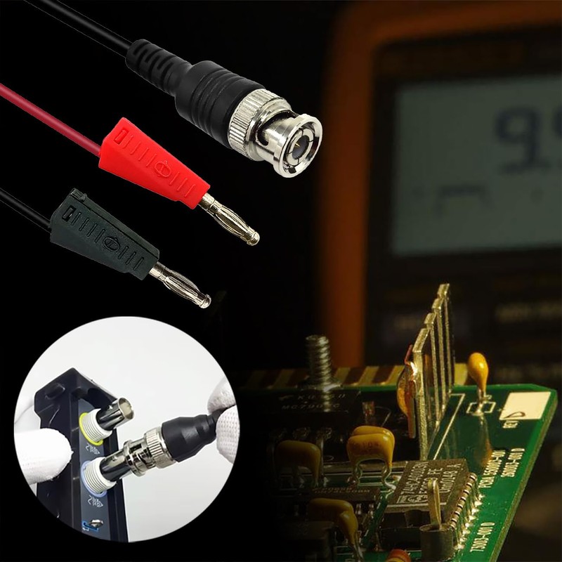 Amadget Coaxial Cable BNC Male to Dual Banana Plug Test
