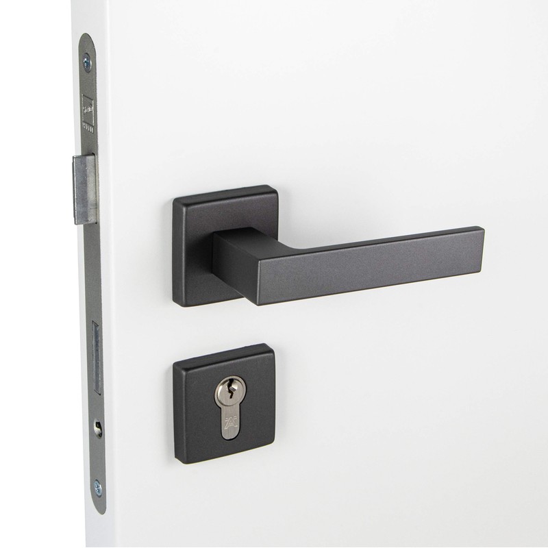 JUVA Handle Set Aluminium Door Fitting Anthracite Door Handle Room