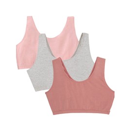 Fruit of the Loom - Brasier sin Mangas de algodón para Mujer, máxima Comodidad y Ajuste Transpirable, Gris Jaspeado/anochecer/Rosa Rubor, 42