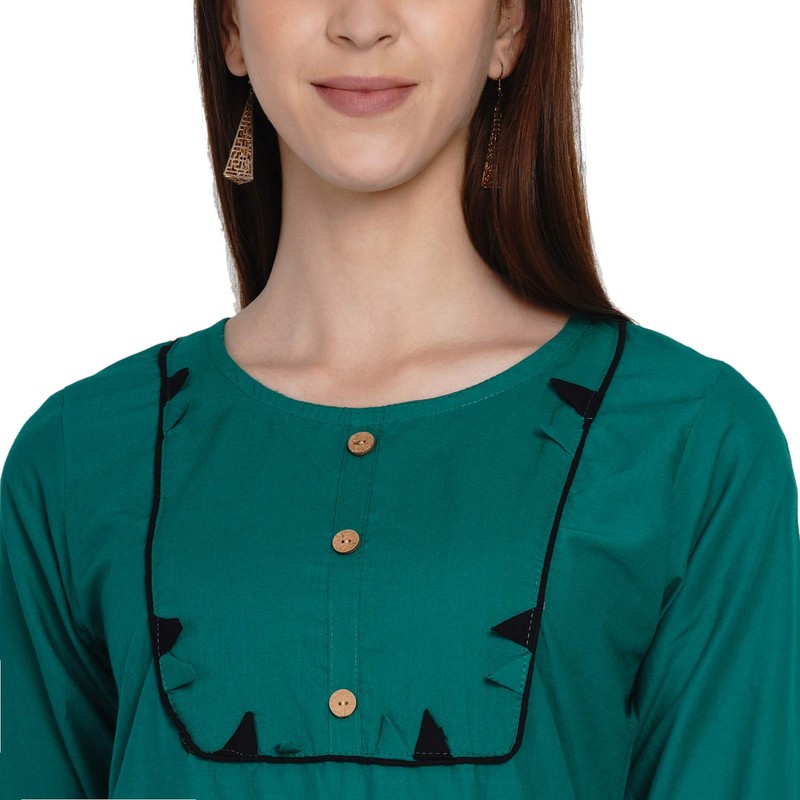 Ramkudi - Cuello de algodón liso con costuras rectas para