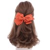 Large Suede Hair Bow-Rust