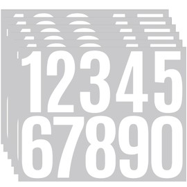 6 Sheets Mailbox Numbers Stickers, 0-9 Large 3 inch Mailbox Self Adhesive Vinyl Waterproof Number Stickers for Crafts Outdoor Sign Wall Mailbox Windows Doors Car Poster Board Businesses (White)