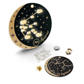 Treedix Soldering Practice Kit Star Signs Electronics DIY Soldering Project Kit Light up Creative Present, New Version With Battery For Beginners, Students and DIYers (Aquarius)