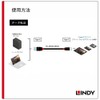 LINDY 0.5m BLACK LINE USB3.2 Gen2 Type-C to Type-A Cable