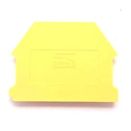 Dinkle DK4NC-YW DIN Rail Terminal Block End Cover for DK4N-YW Yellow, Pack of 50