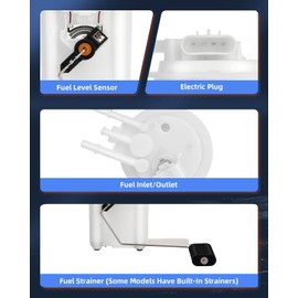 ECCPP Electric Fuel Pump Module Assembly w/Sending Unit Replacement for Honda Passport Isuzu Rodeo 1998 1999 2000 2001 2002 2003 2004 V6 3.2L 3.5L L4 2.2L E8486M