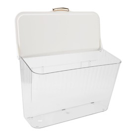 Cesta para Ropa Sucia, Cesta para la Colada Montada en la Pared, Versátil, Compacta, de Plástico, 4L, con Tapa para Baño (Transparente)