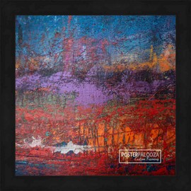 9.5x13 Frame Black Solid Wood Picture Frame | 1.25 Inch Moulding Width | Includes UV Acrylic Plexiglass, Foam Board Backing & Hanging Hardware