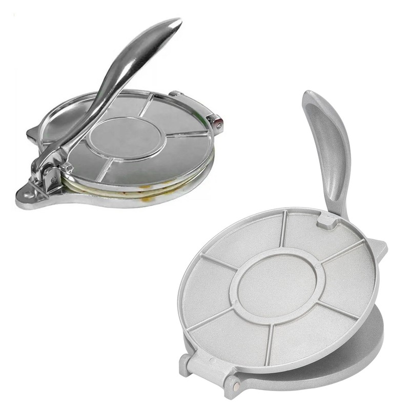 Tortilla Press 7.7in Rust Proof Aluminum Alloy Silver Heavy Duty