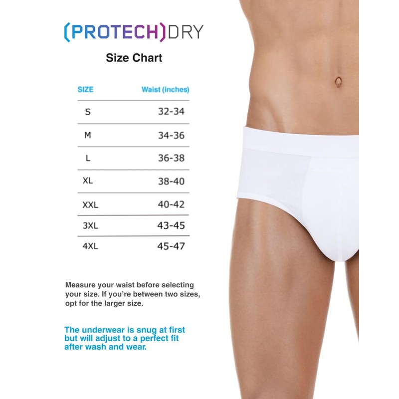 PROTECHDRY - Washable & Reusable Urinary Incontinence Cotton Brief Underwear