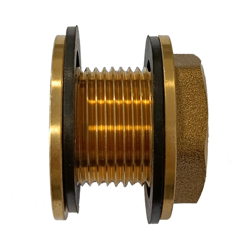 Varile 1 inch brass tank feed-through, thread fitting