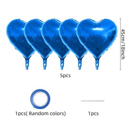 5Pcs Blue Star Balloons,18 Inch Mylar Balloons,Natural Latex Balloons for Men Women Girls Birthday, Valentines Day,Propose Marriage,Wedding, Bridal Shower, Graduation, Casino Theme Party Decorations