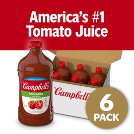 Campbell's Low Sodium 100% Tomato Juice, 64 fl oz Bottle (6 Pack)