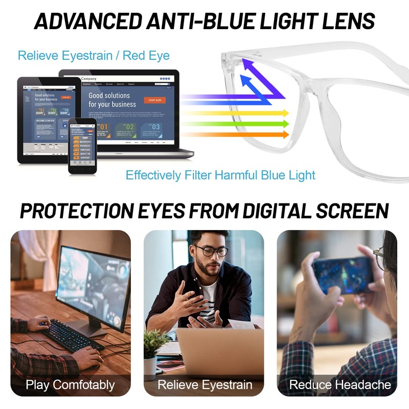 WEMOOTANTS Large Bifocal Reading Glasses Men Blue Light Blocking Readers