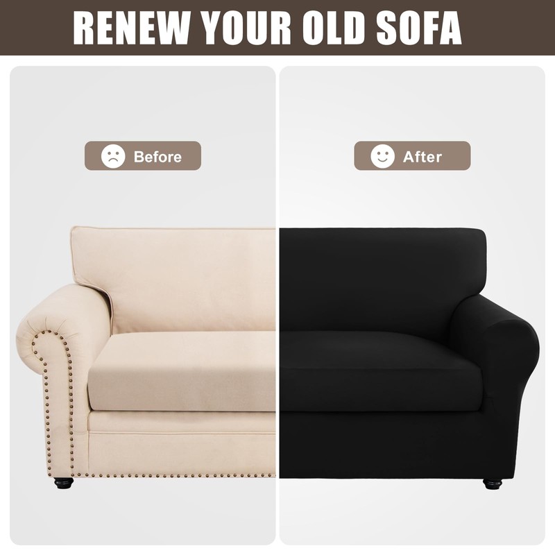 SearchI Fundas de Sofá Extensibles, Funda para Sillón de 2
