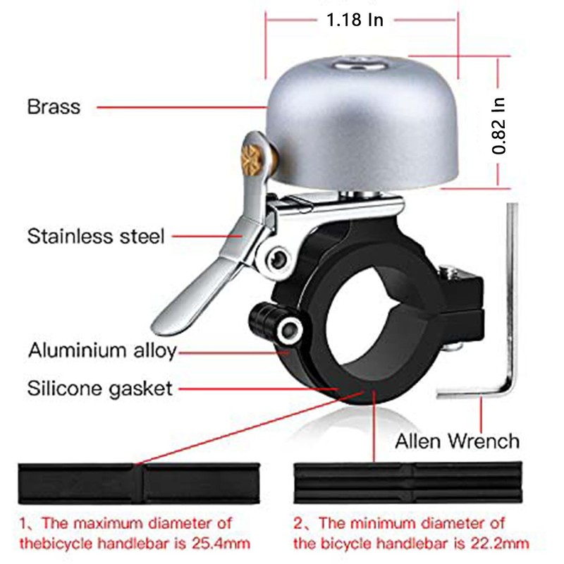 Greallthy Classic Brass Bicycle Bell with Nice Loud Sound, Road