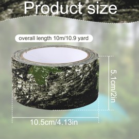 Lyreh 10.9 Yard Camo Stealth Silencing Tape, Self-Adhesive Hunting Camouflage Tape Multipurpose Stealth Wrap Strip Bandage for Outdoor Hunting Camping Climbing Gear Accessories