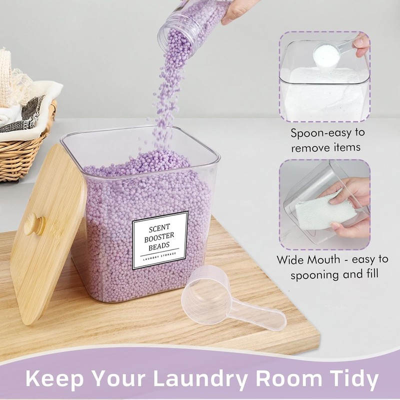 4 Pack Laundry Pods Container,Clear Laundry Room Organization Containers,Large Laundry