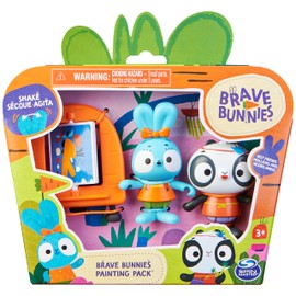 Brave Bunnies Basic Figure Sets, Pack of 3, Each with 1 Rabbit Figure, 1 Animal Figure, 1 Accessory, Painting, Skateboard or Treasure Hunt - Online No Pre-Selection of the Variant Possible