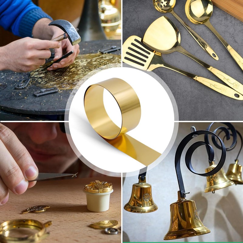 1000 x 50 x 0.1mm Brass Sheet Roll - Thin