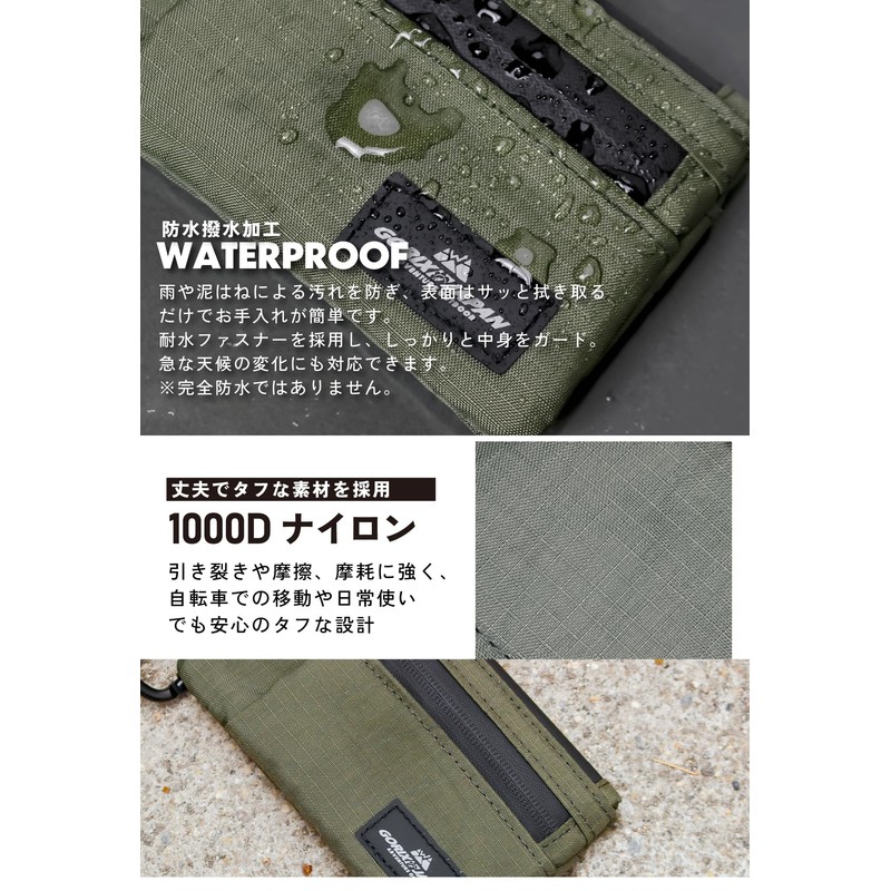 GORIX Mini Pouch with Carabiner Lock Function, Waterproof Card Case,