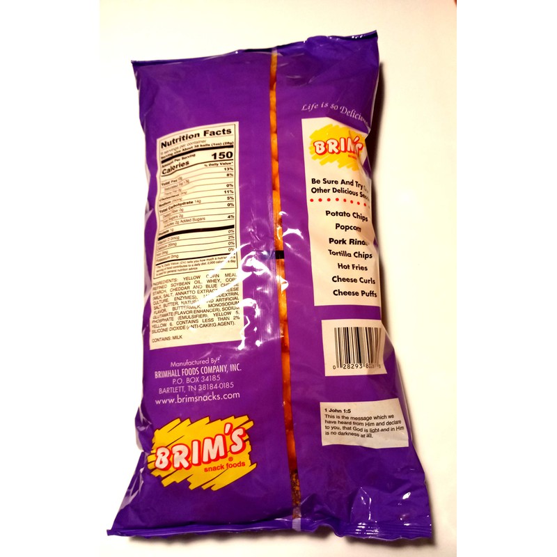 Brim's Cheese Balls 9 oz Bag Made with Real Cheese