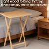 Natural Folding Rubberwood TV Tray Table - Space-Saving Snack &